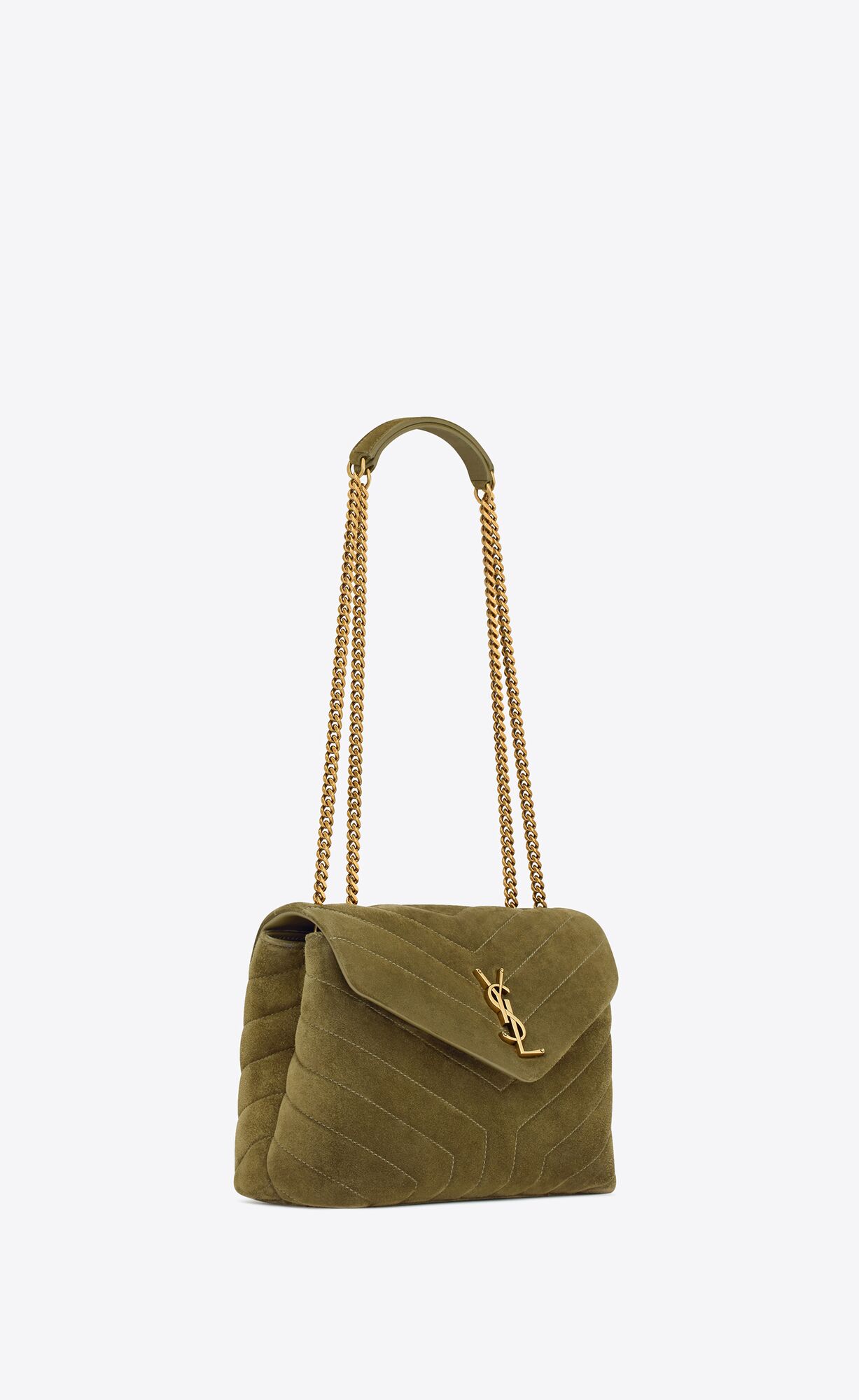 YSL Loulou Small In Quilted "Y" Suede Loden Green | 2503819-VI