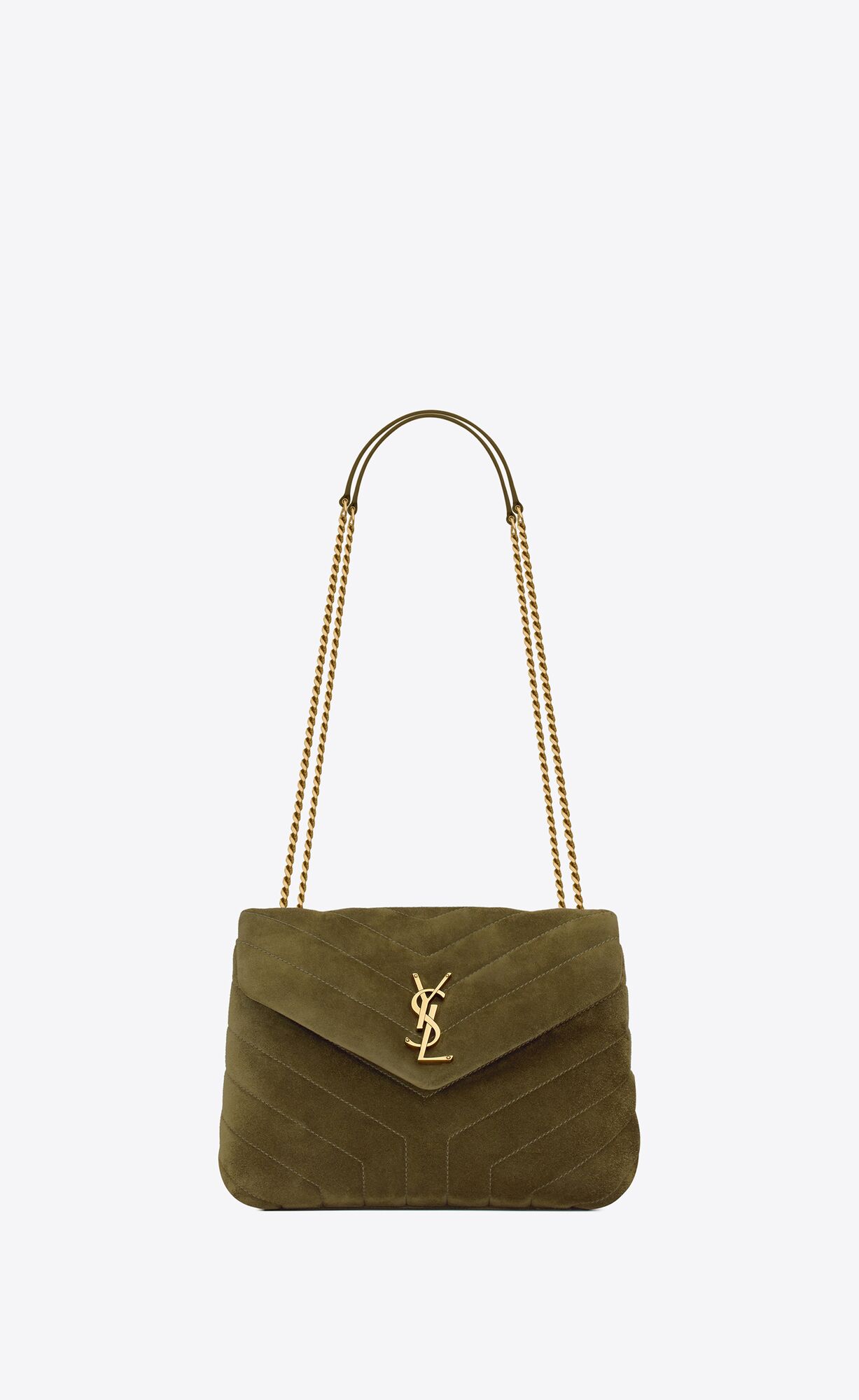 YSL Loulou Small In Quilted "Y" Suede Loden Green | 2503819-VI
