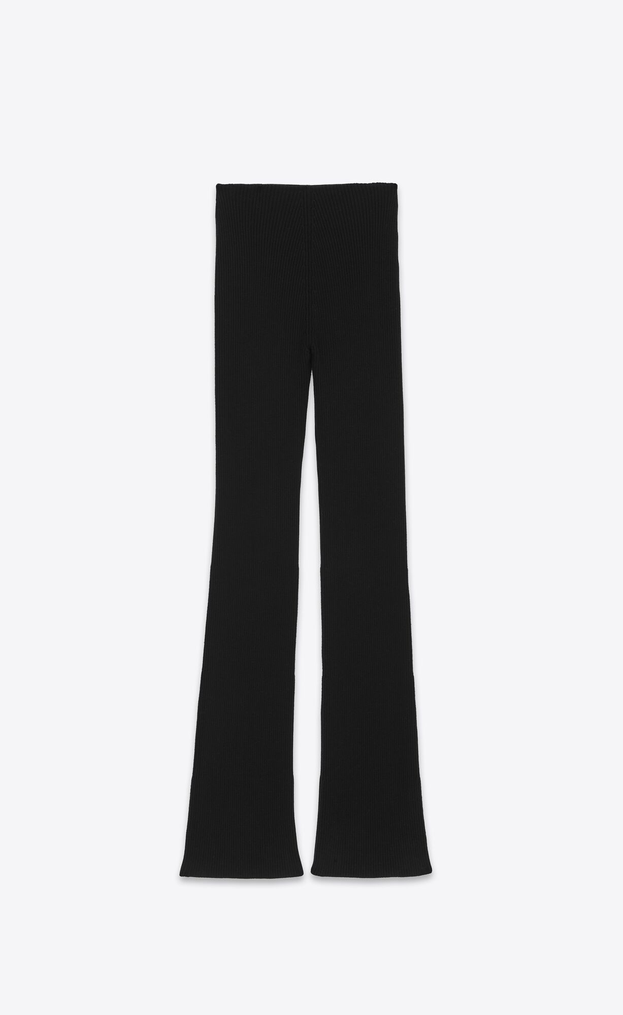 YSL Low-waisted Pants In Ribbed Wool Black | 6504738-FM