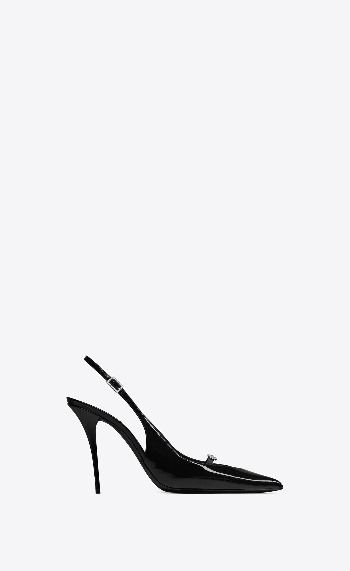 YSL Luna Slingback Pumps In Patent Leather Black | 6983574-ES