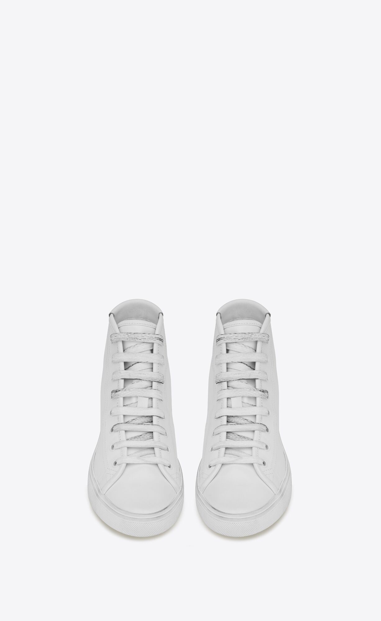 YSL Malibu Mid-top Sneakers In Smooth Leather Optic White | 6539217-YU