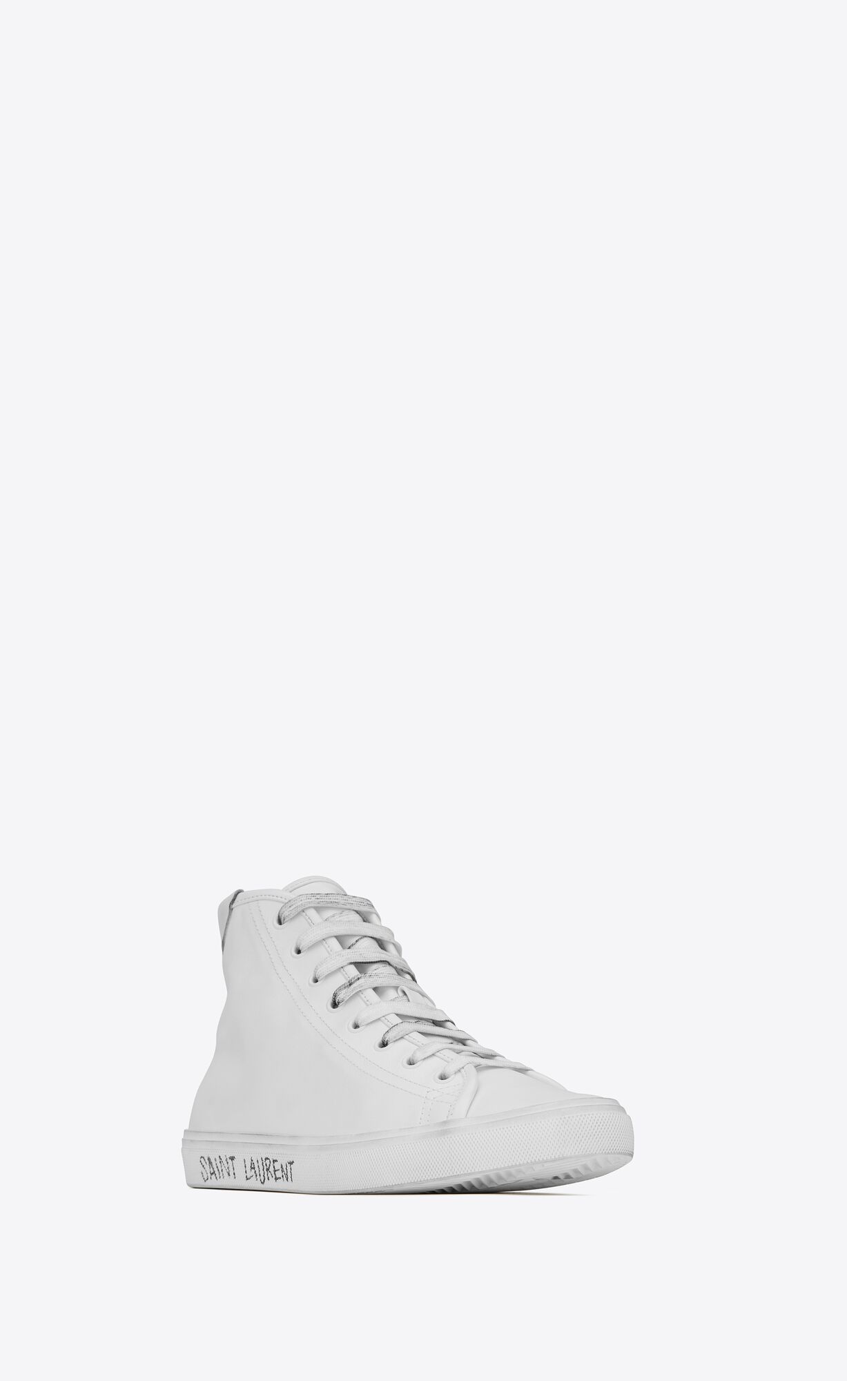 YSL Malibu Mid-top Sneakers In Smooth Leather Optic White | 6539217-YU