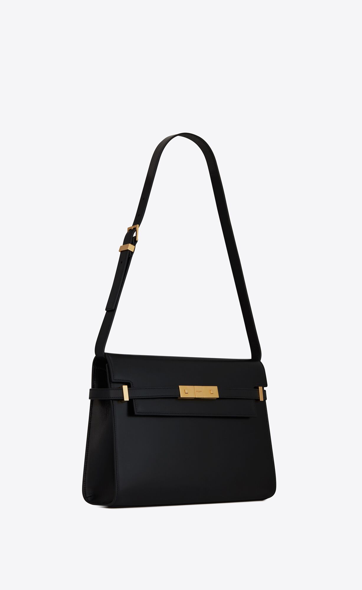 YSL Manhattan Shoulder Bag In Box Saint Laurent Leather Black | 8601974-SO