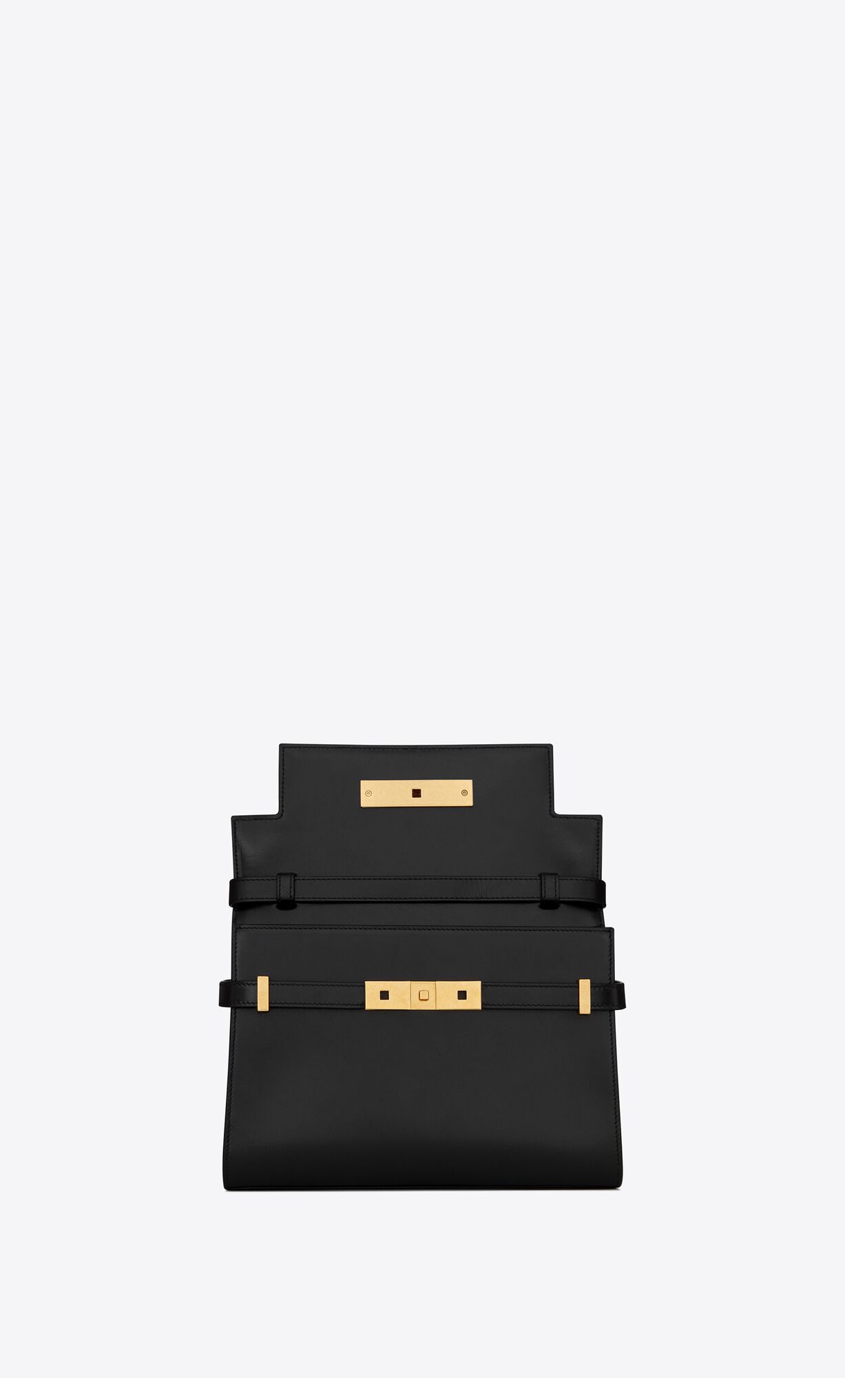 YSL Manhattan Small Shoulder Bag In Box Saint Laurent Leather Black | 9231408-OL