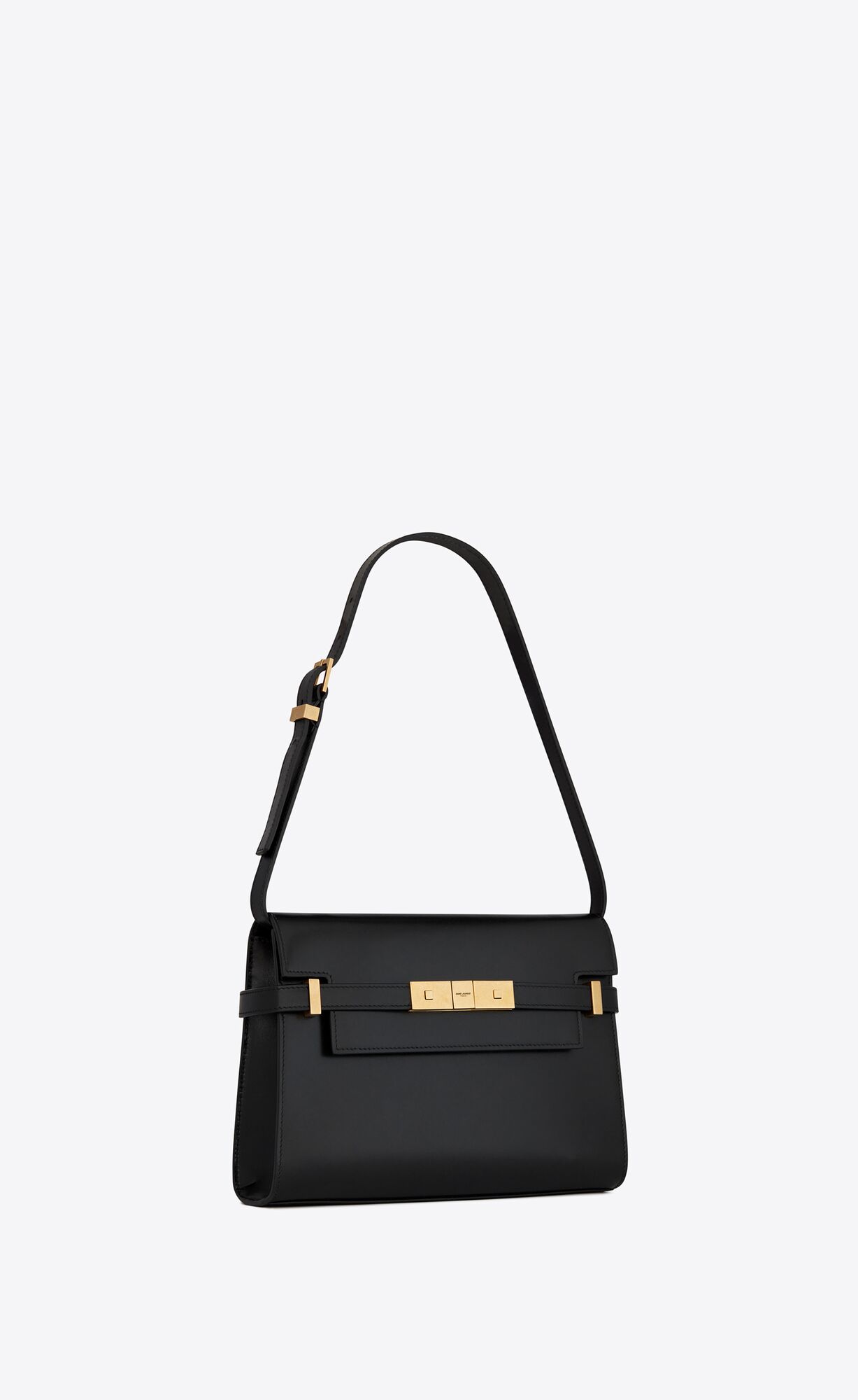 YSL Manhattan Small Shoulder Bag In Box Saint Laurent Leather Black | 9231408-OL