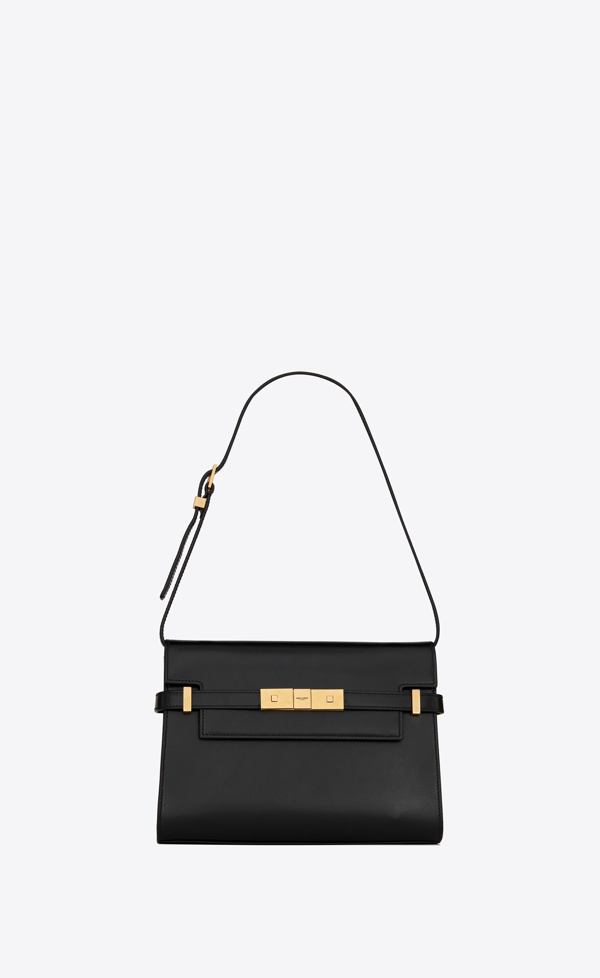 YSL Manhattan Small Shoulder Bag In Box Saint Laurent Leather Black | 9231408-OL