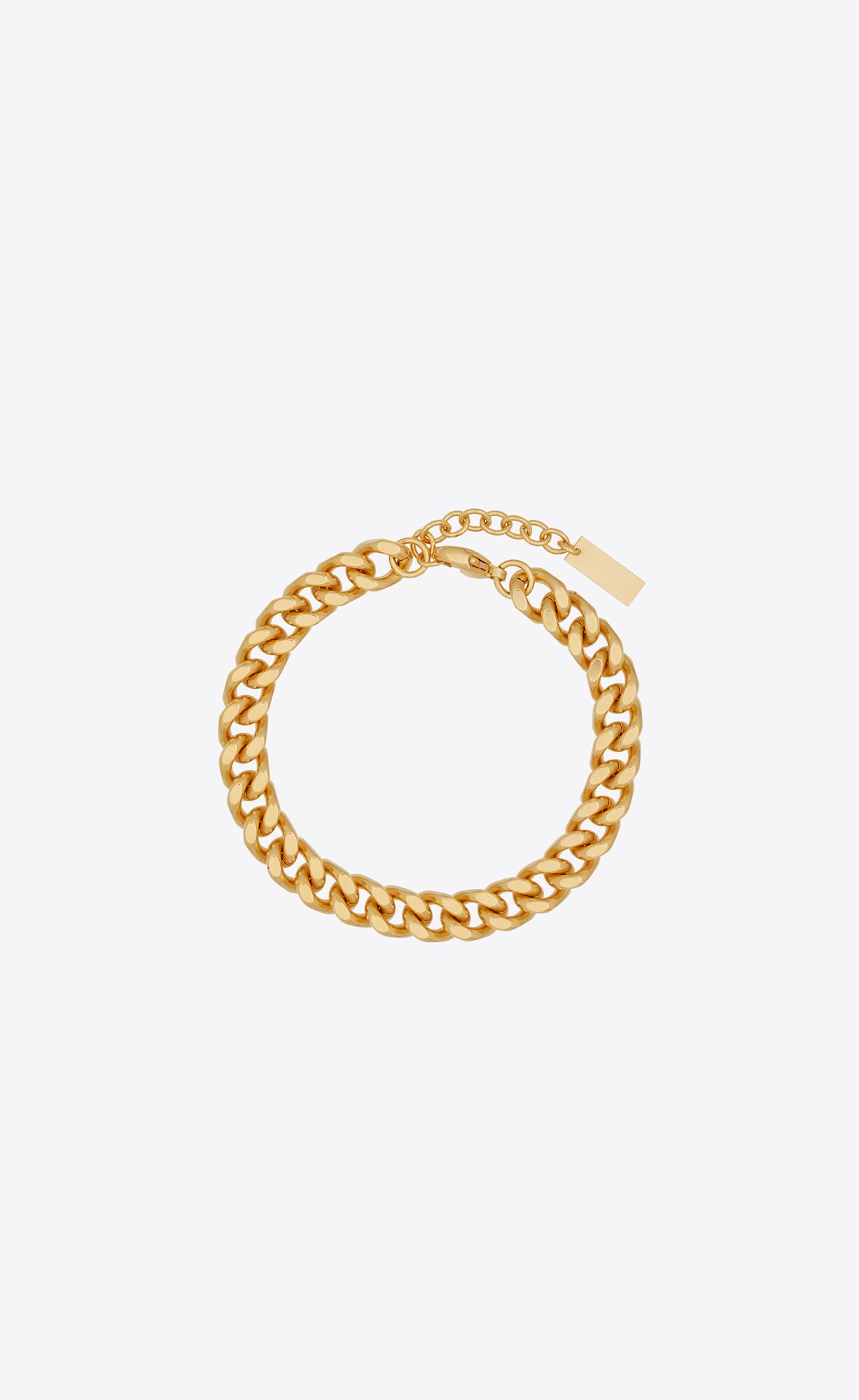 YSL Medium Curb Chain Bracelet In Metal Brass Gold | 7910652-DW