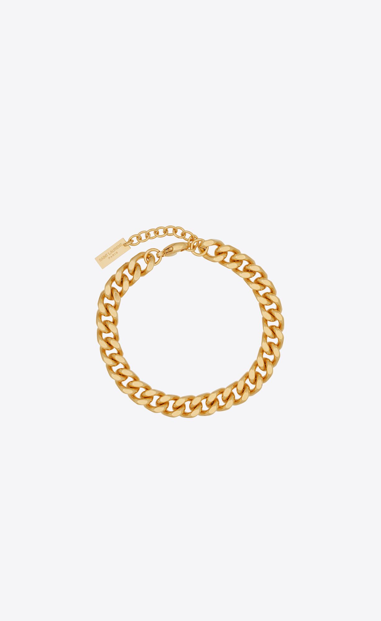 YSL Medium Curb Chain Bracelet In Metal Brass Gold | 7910652-DW