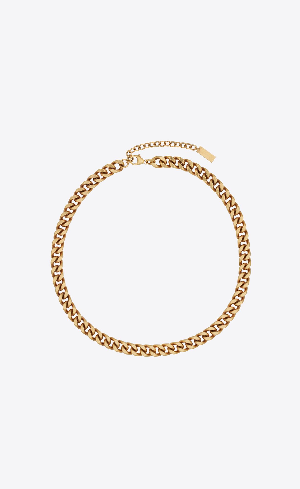 YSL Medium Curb Chain Necklace In Metal Brass Gold | 0194327-NO