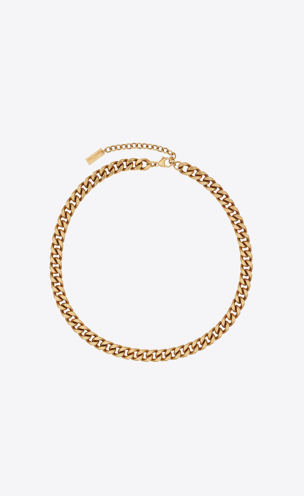 YSL Medium Curb Chain Necklace In Metal Brass Gold | 0194327-NO