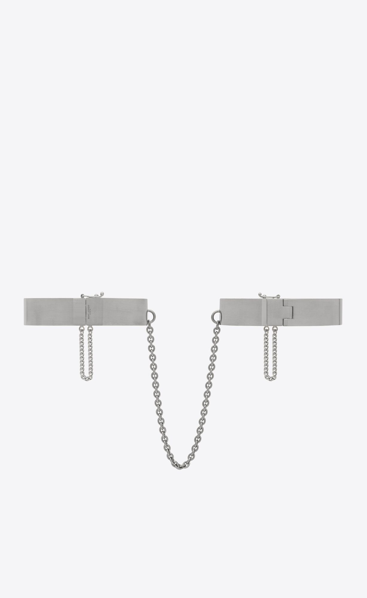 YSL Medium Double Handcuff Bracelets In Metal Palladium | 2594013-IT
