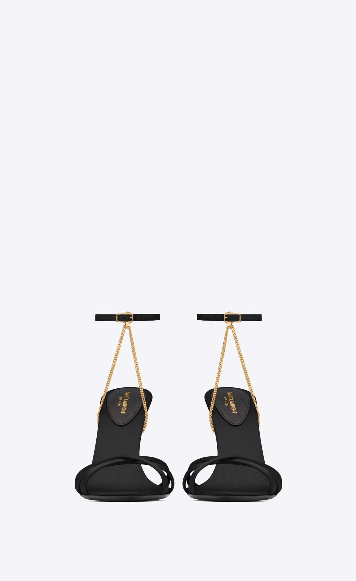 YSL Melody Sandals In Crepe Satin Black | 2813570-MH