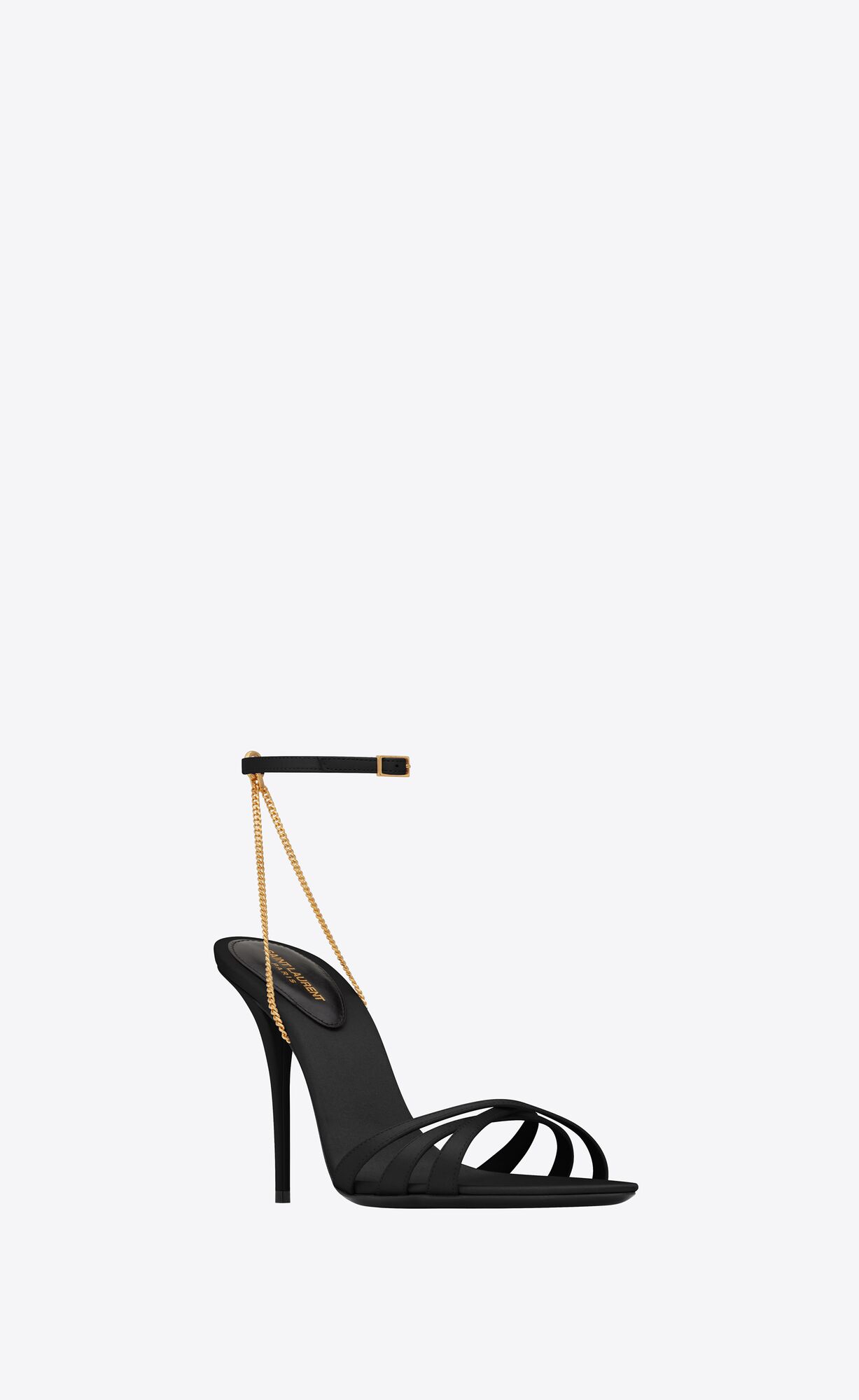 YSL Melody Sandals In Crepe Satin Black | 2813570-MH