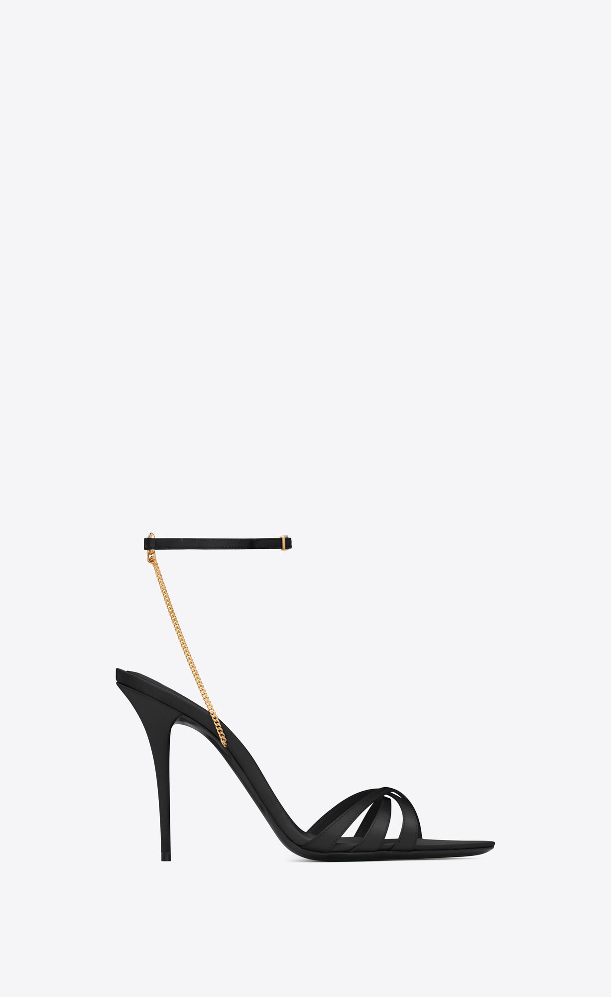 YSL Melody Sandals In Crepe Satin Black | 2813570-MH