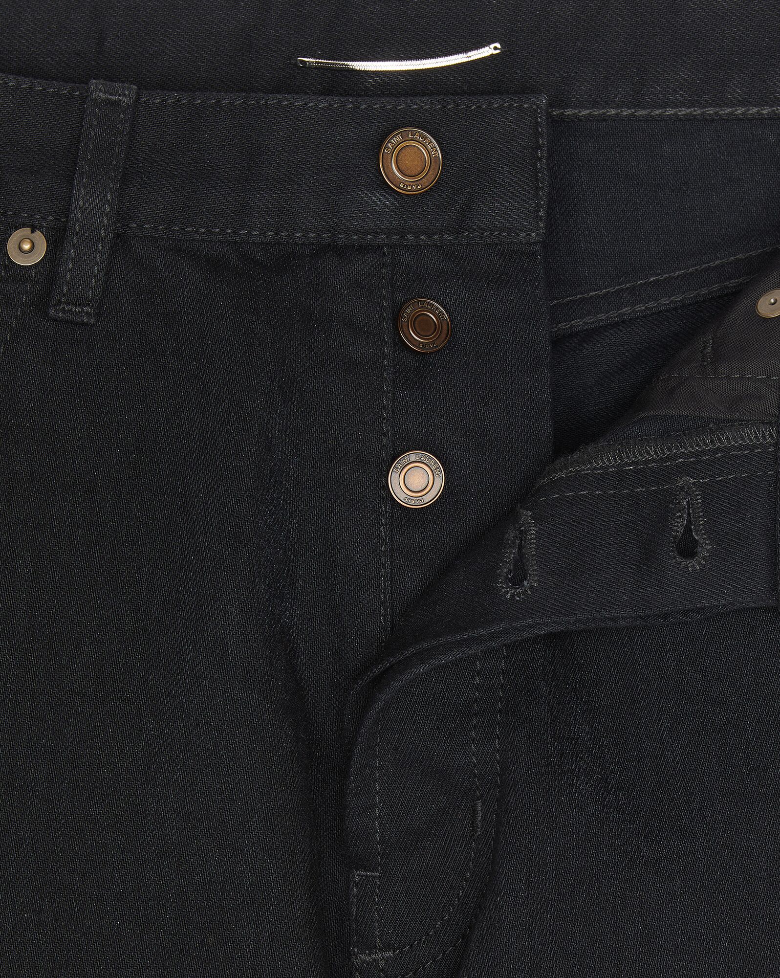 YSL Mid-waist Jeans In Worn Black Denim Worn Black | 7936018-IT
