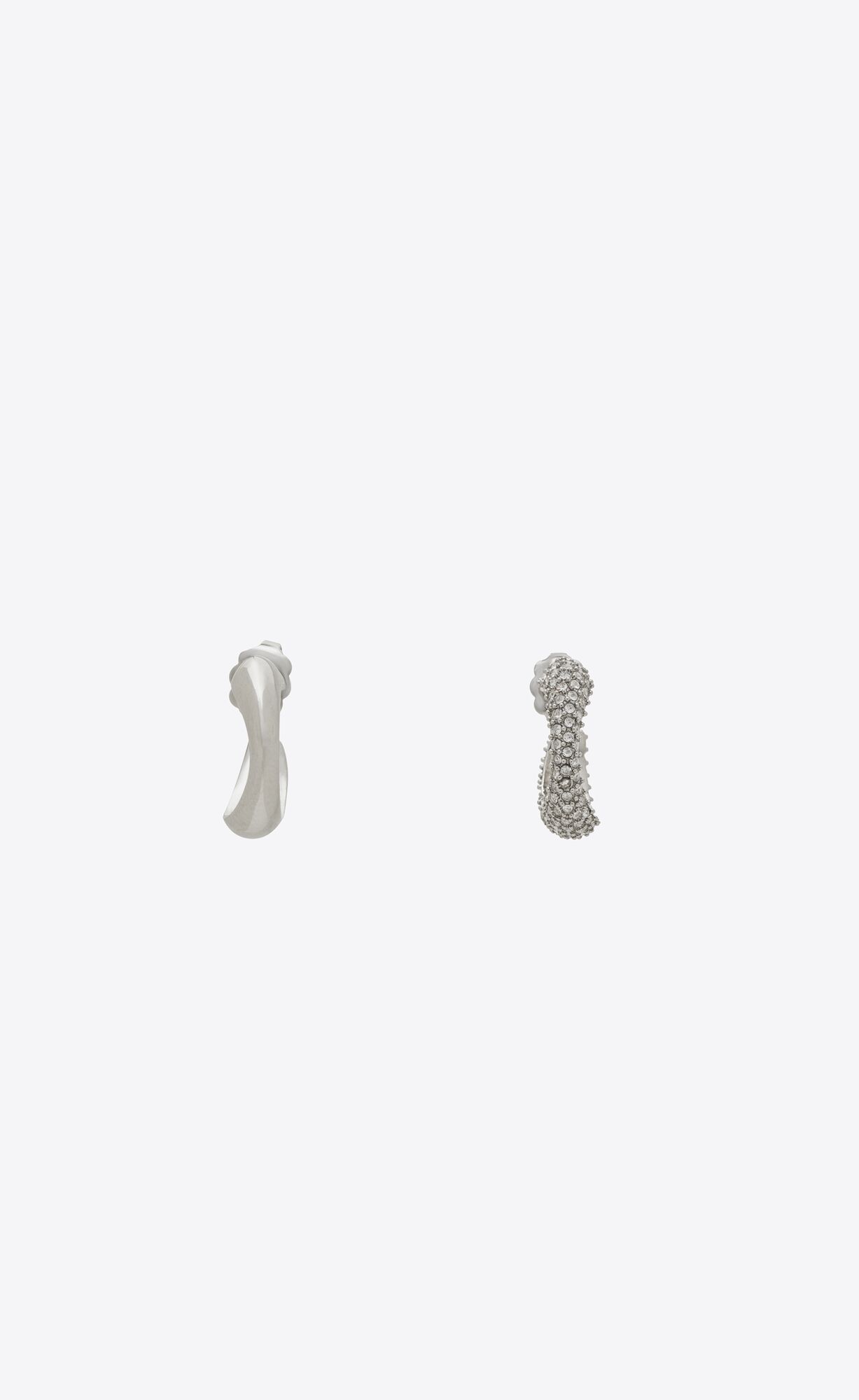 YSL Mini Hoop Earrings In Metal Palladium | 5628790-SC