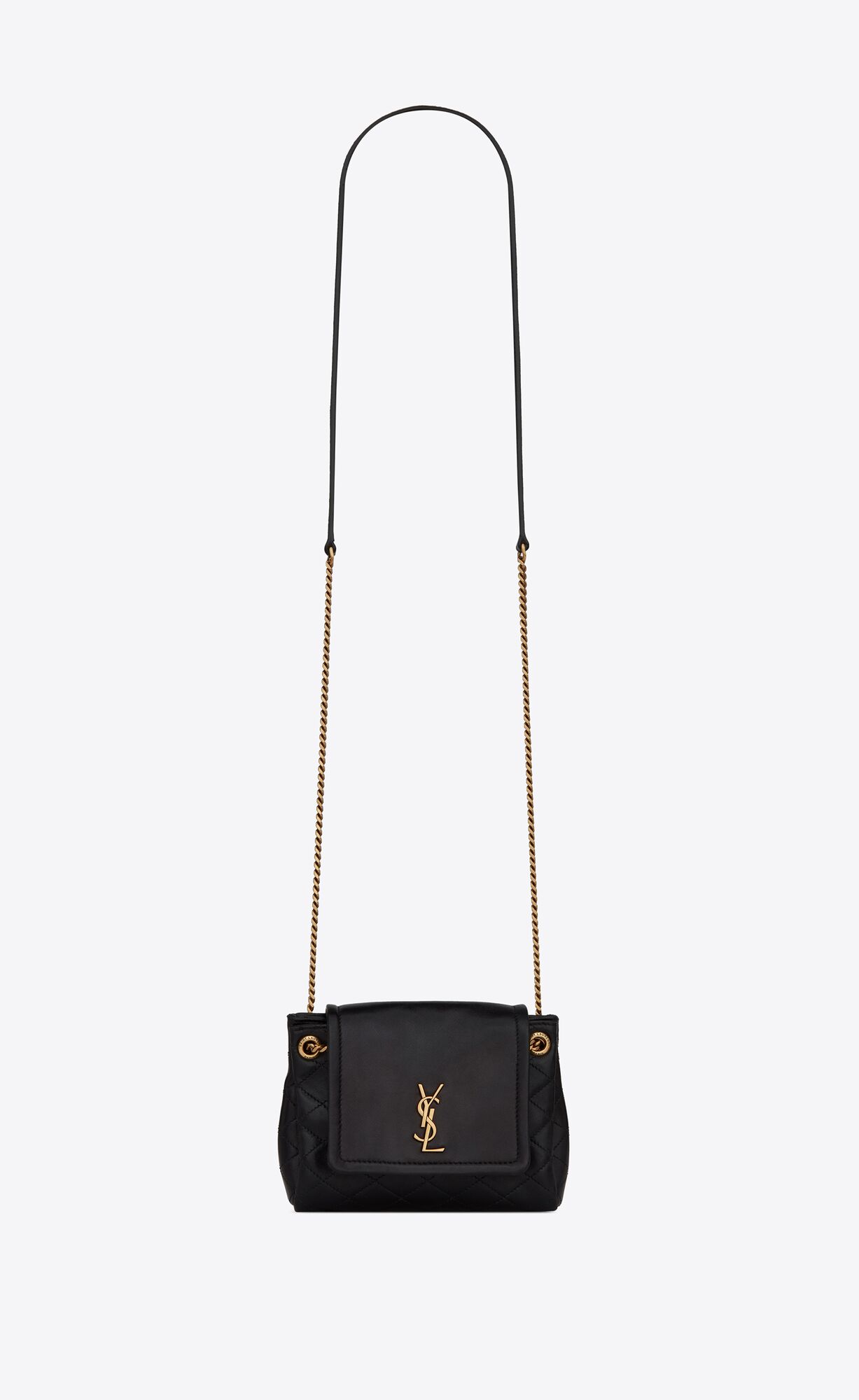 YSL Mini Nolita In Lambskin Black | 3712468-VZ