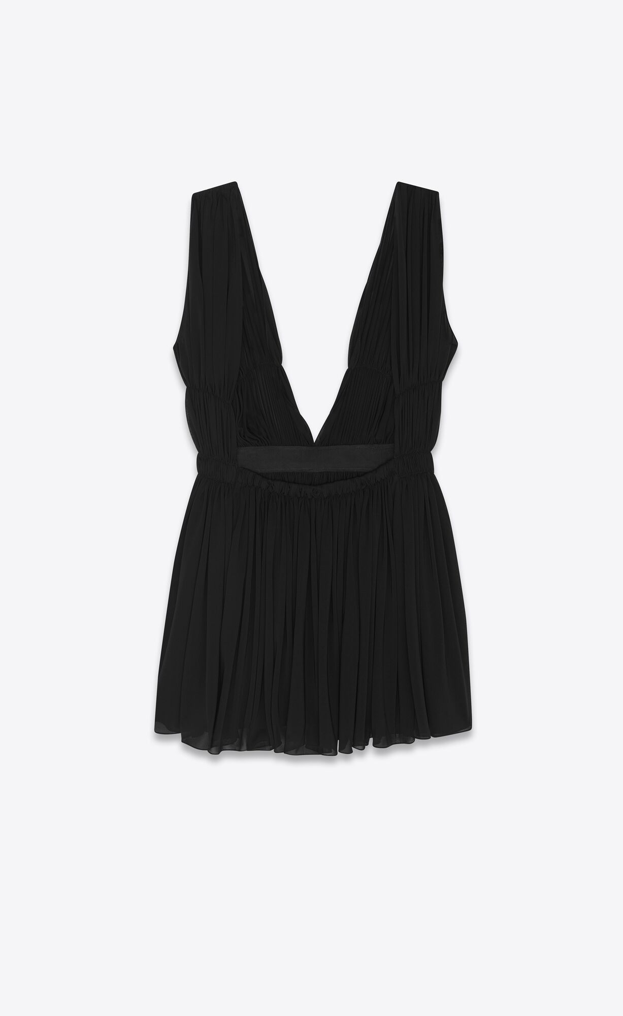 YSL Mini-dress In Jersey Voile Noir | 9508163-HF