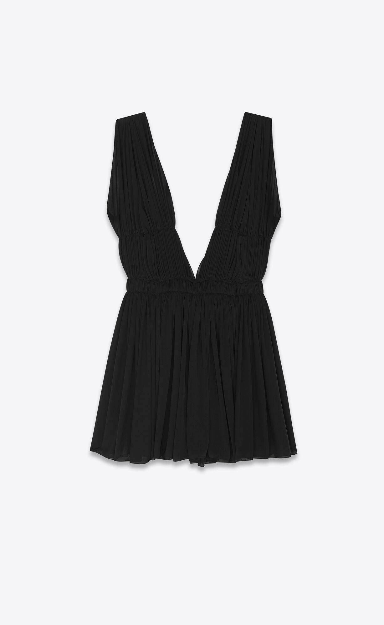 YSL Mini-dress In Jersey Voile Noir | 9508163-HF