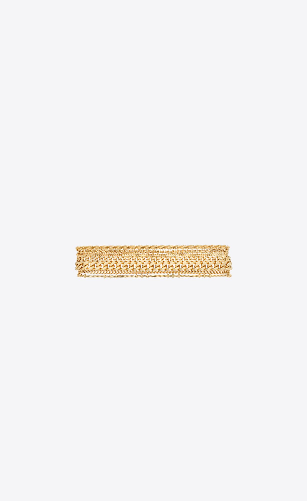 YSL Multi-chain Bracelet In Metal Brass Gold | 4125763-FU