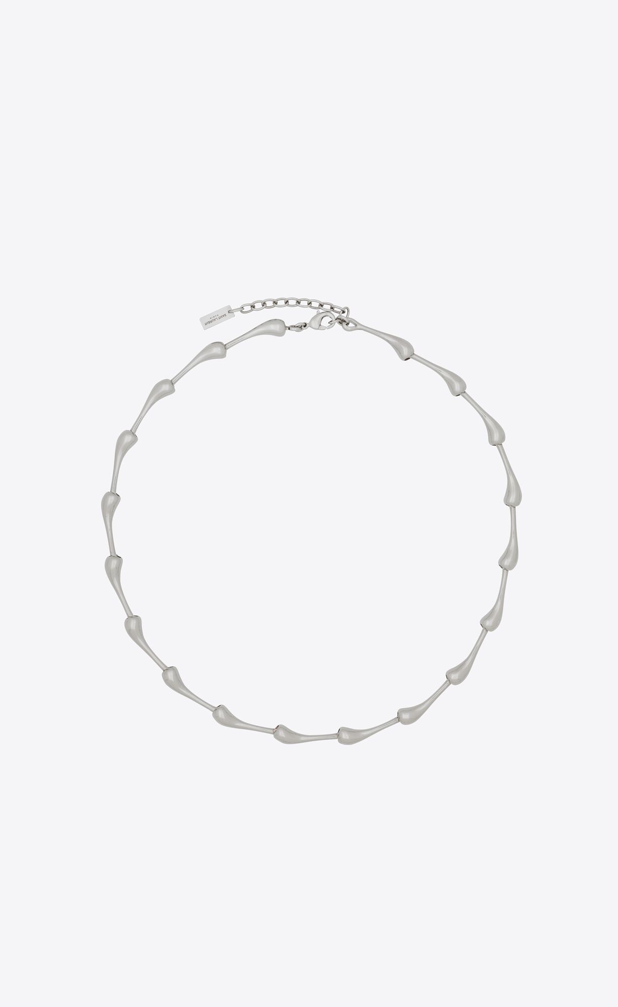 YSL Multiple Large Drop Necklace In Metal Palladium | 3928610-QN