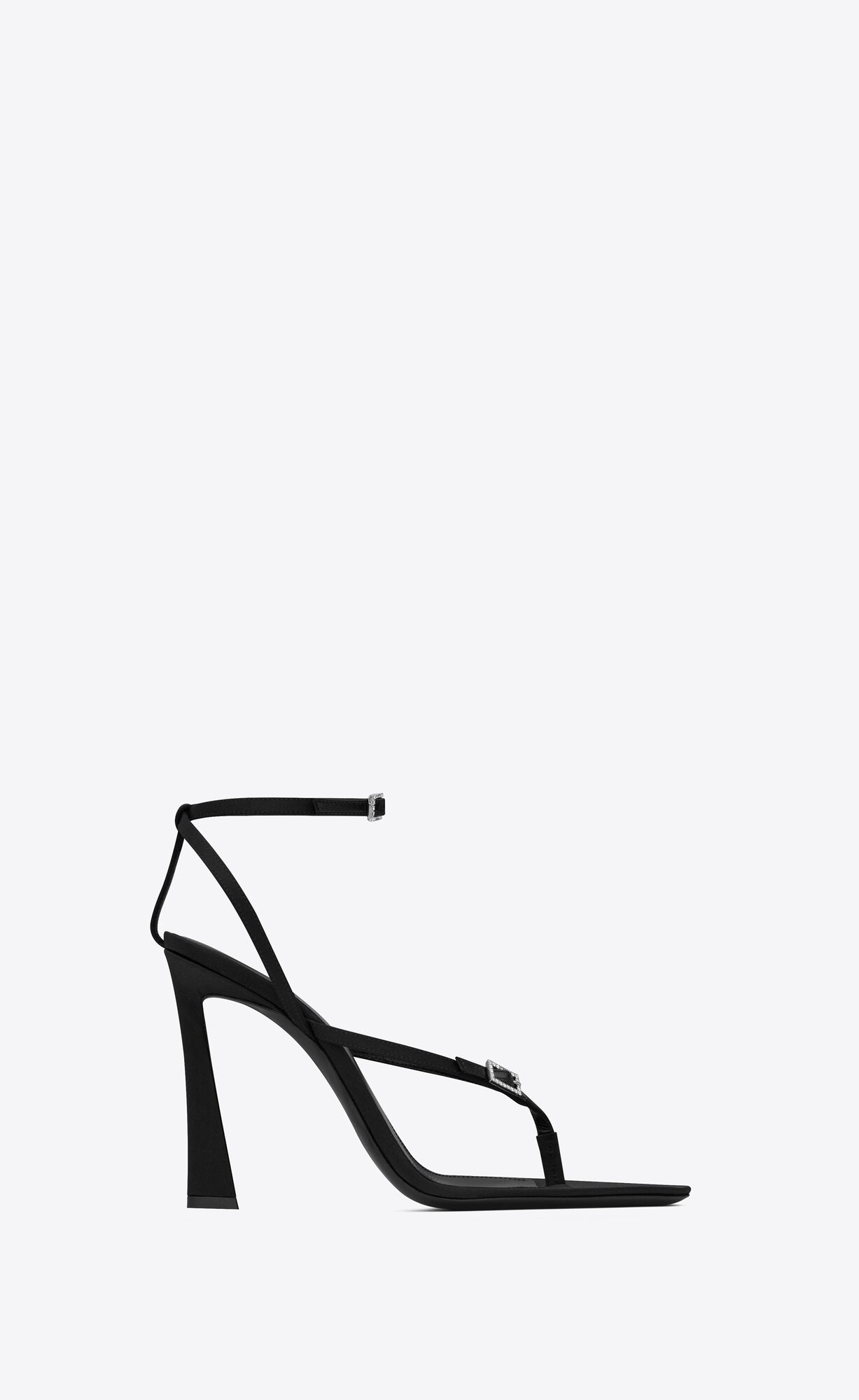YSL Nadja Sandals In Crepe Satin Black | 4720635-VB