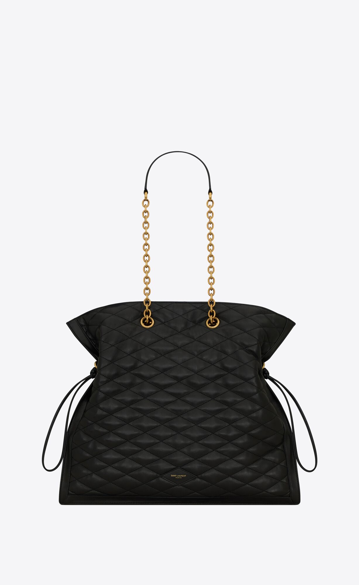 YSL New Pochon In Quilted Lambskin Black | 4235197-XW