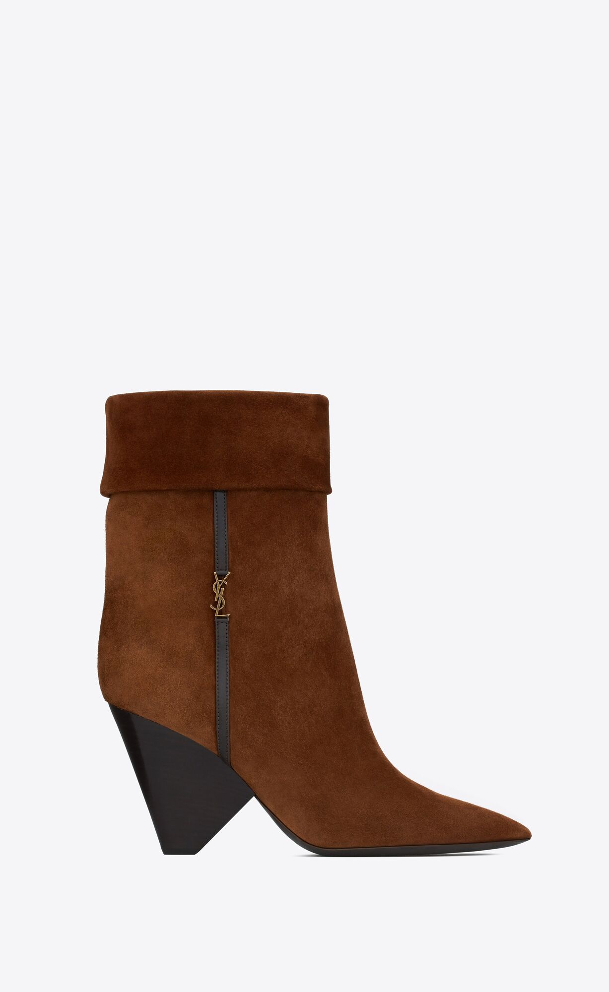 YSL Niki Booties In Suede Dark Land | 6053214-GV