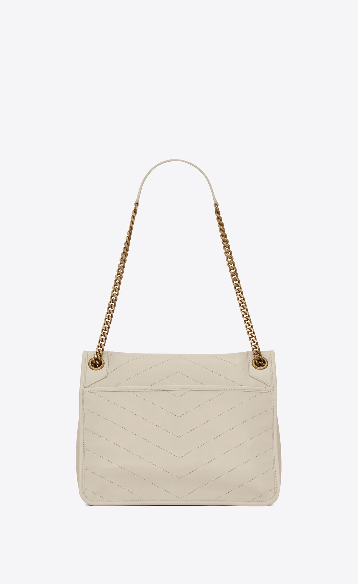 YSL Niki Medium Chain Bag In Lambskin Blanc Vintage | 1782650-GI