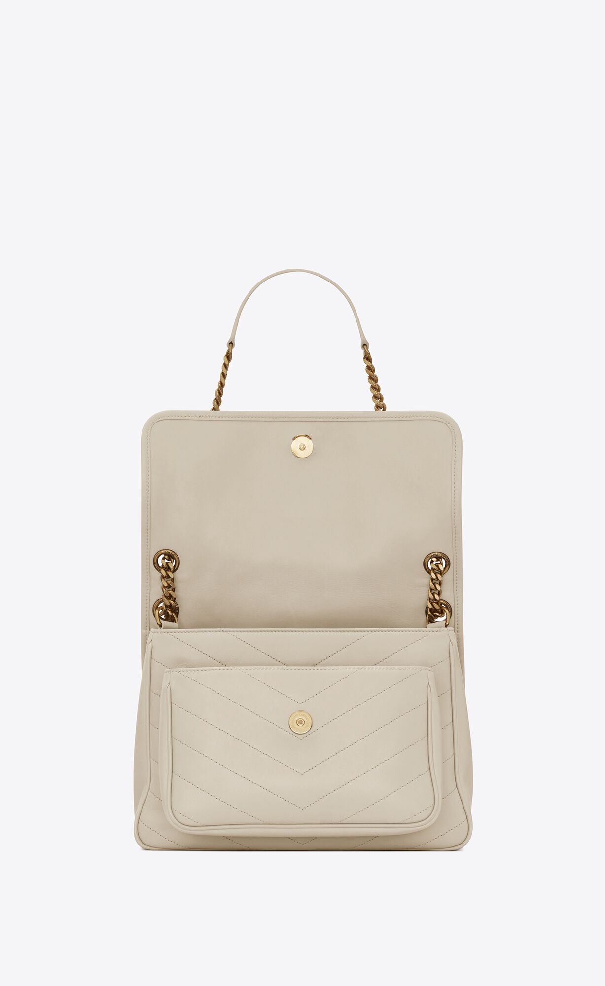 YSL Niki Medium Chain Bag In Lambskin Blanc Vintage | 1782650-GI
