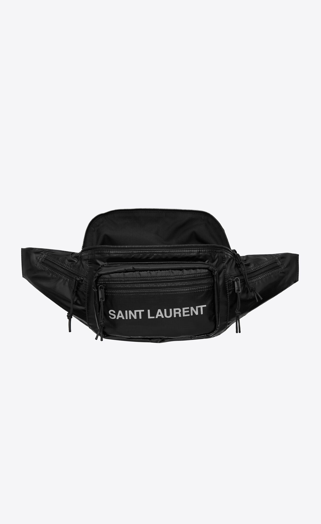 YSL Nuxx Crossbody Bag In Nylon Black And Platinum | 6594087-TF