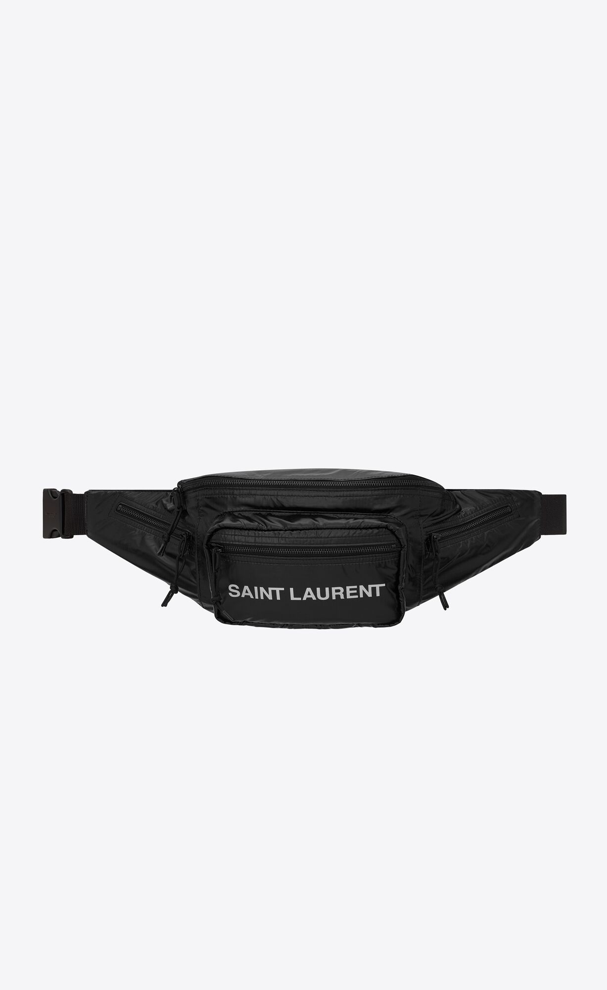 YSL Nuxx Crossbody Bag In Nylon Black And Platinum | 6594087-TF