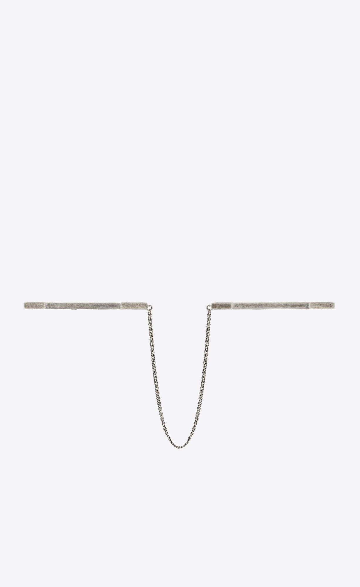 YSL Octagon Handcuff Bracelets In Metal Oxidized Silver | 8619052-PA
