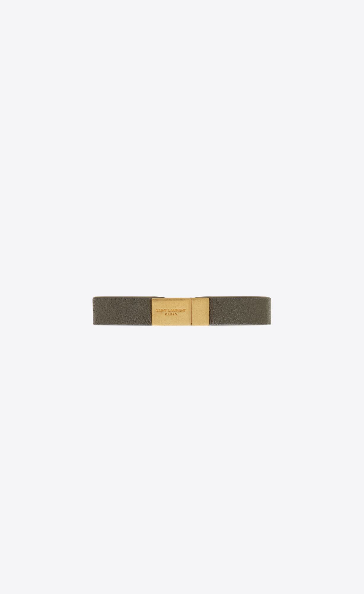 YSL Opyum Bracelet In Leather And Metal Grey Khaki | 2479035-RQ