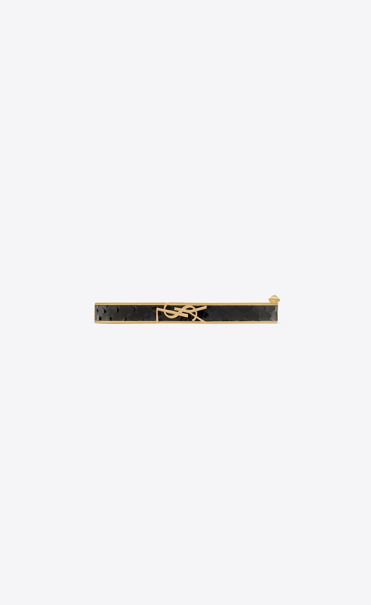 YSL Opyum Bracelet In Python And Metal Black And Antique Gold | 9418752-DQ