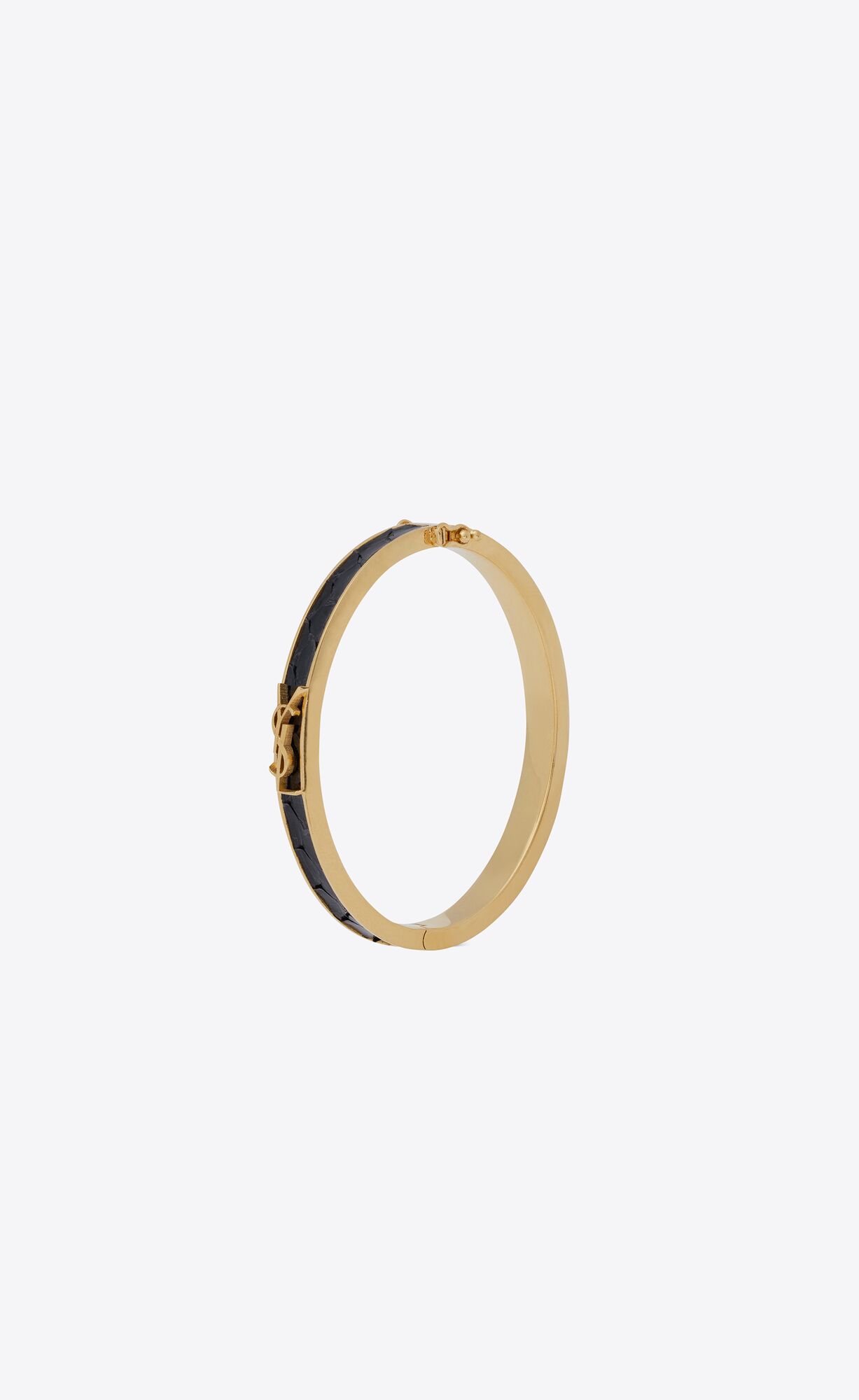 YSL Opyum Bracelet In Python And Metal Black And Antique Gold | 9418752-DQ