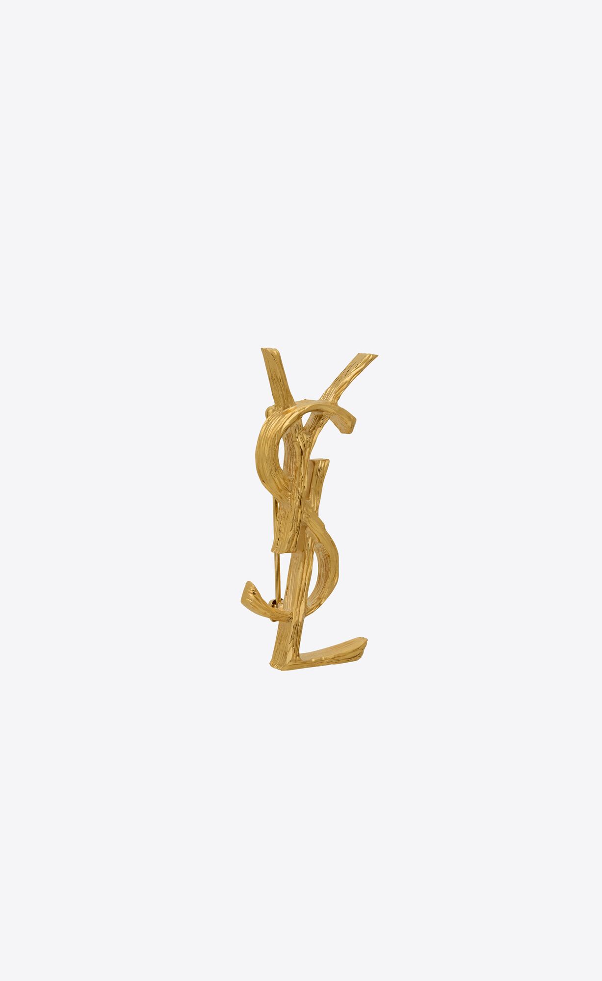 YSL Opyum Brooch In Metal Light Satin Gold | 3024956-GN