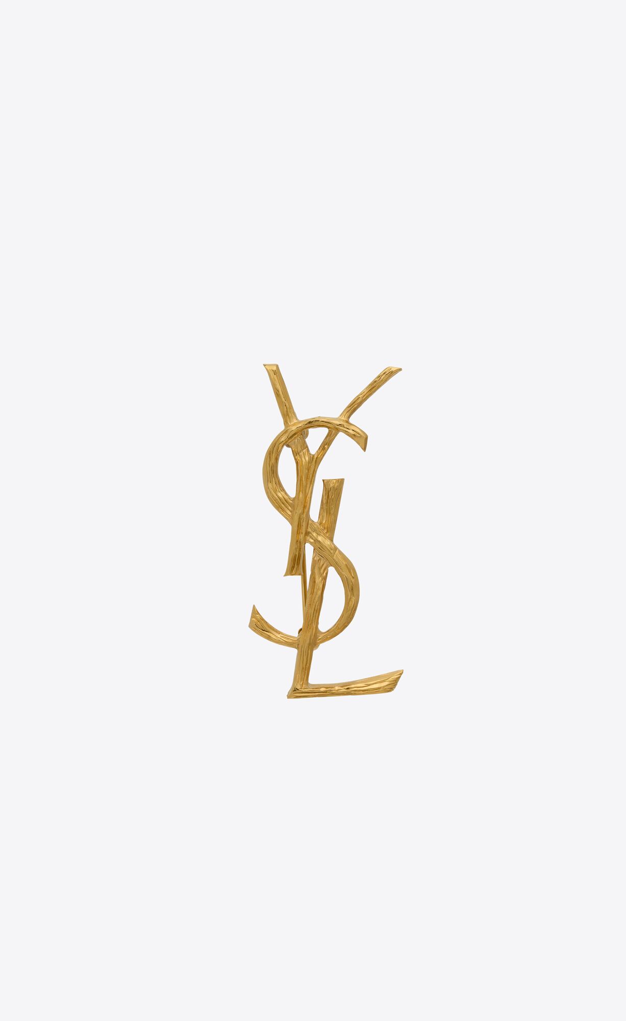 YSL Opyum Brooch In Metal Light Satin Gold | 3024956-GN
