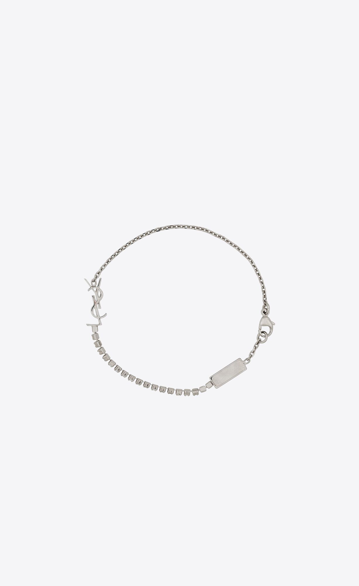 YSL Opyum Charm Bracelet In Metal And Rhinestone Palladium | 4017528-ZM