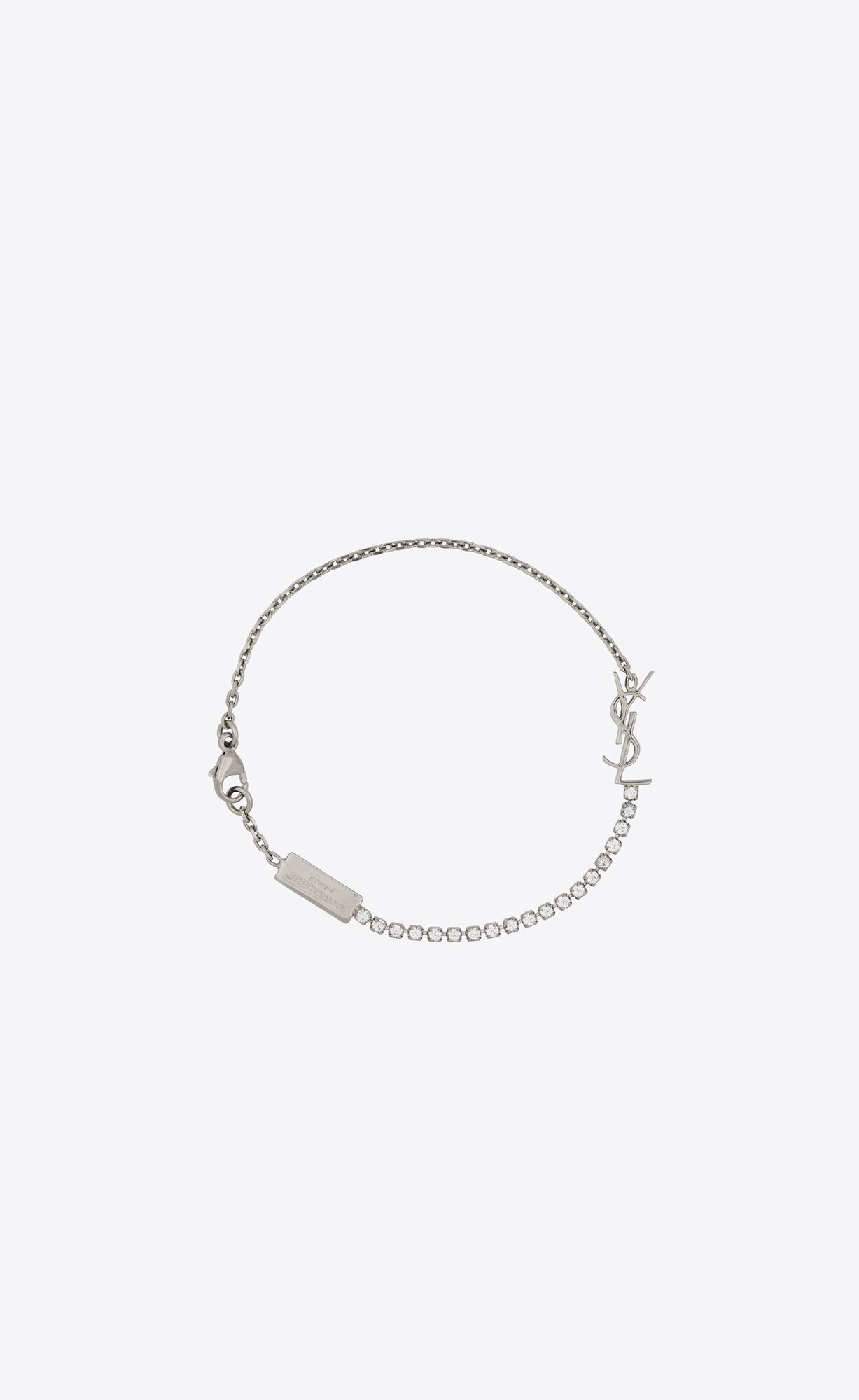 YSL Opyum Charm Bracelet In Metal And Rhinestone Palladium | 4017528-ZM