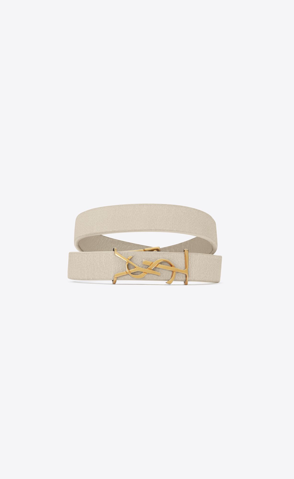 YSL Opyum Double Wrap Bracelet In Vintage Lambskin Blanc Vintage | 5178936-GW