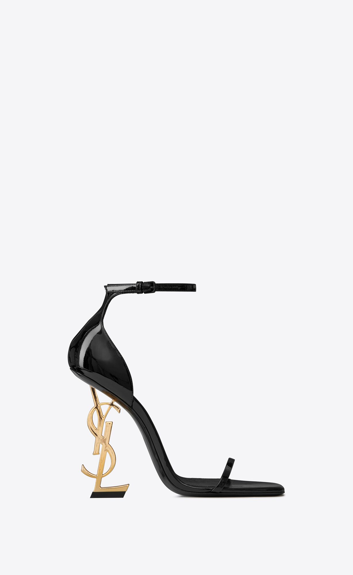 YSL Opyum Sandals In Patent Leather Black | 1453270-MB