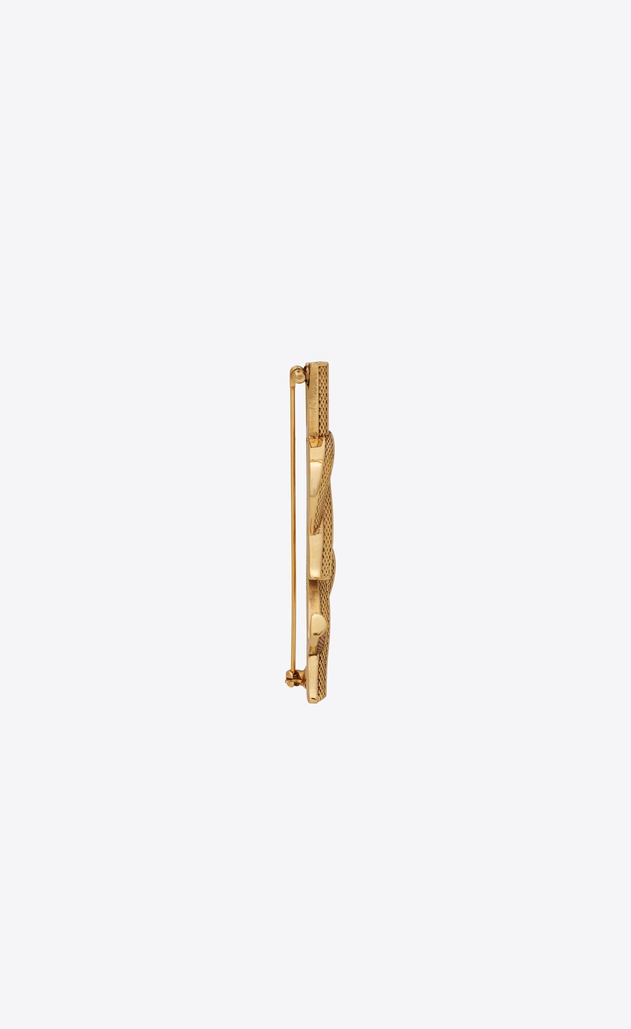 YSL Opyum Snake Brooch In Metal Aged Brass Gold | 1359487-MN