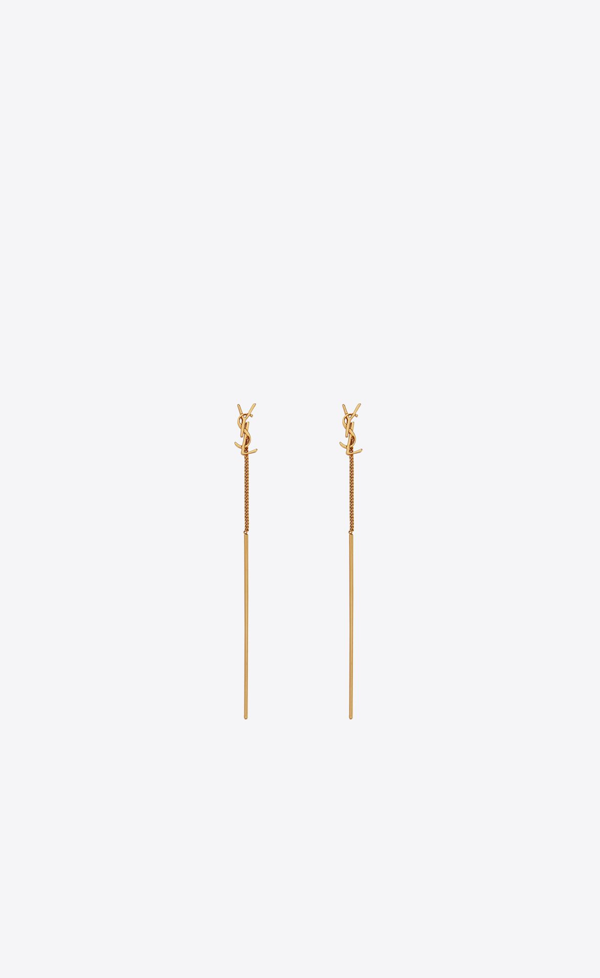 YSL Opyum Threader Earrings In Metal Gold | 2938615-UC