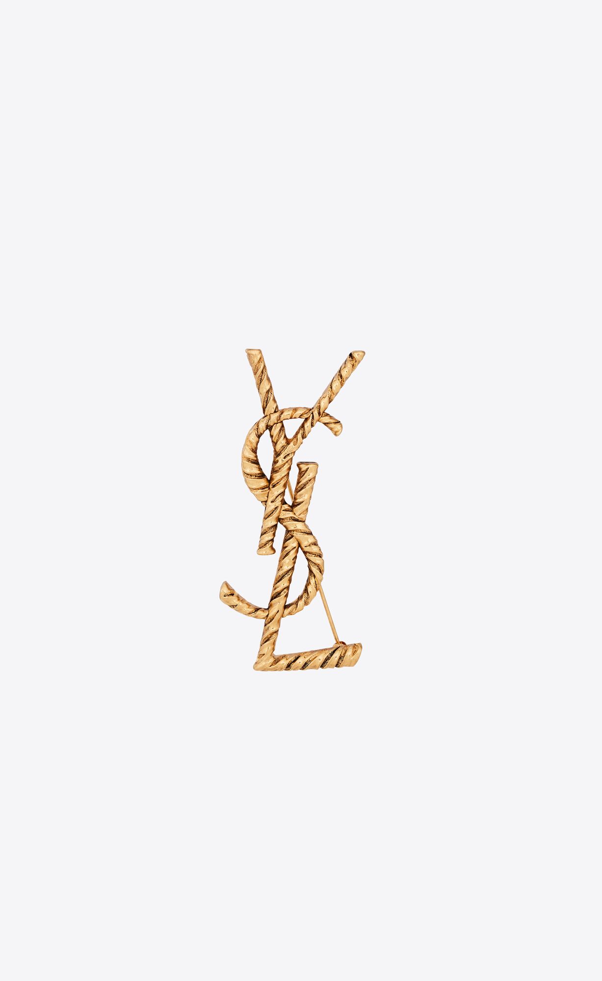 YSL Opyum Twisted Brooch In Metal Gold | 8659417-XH