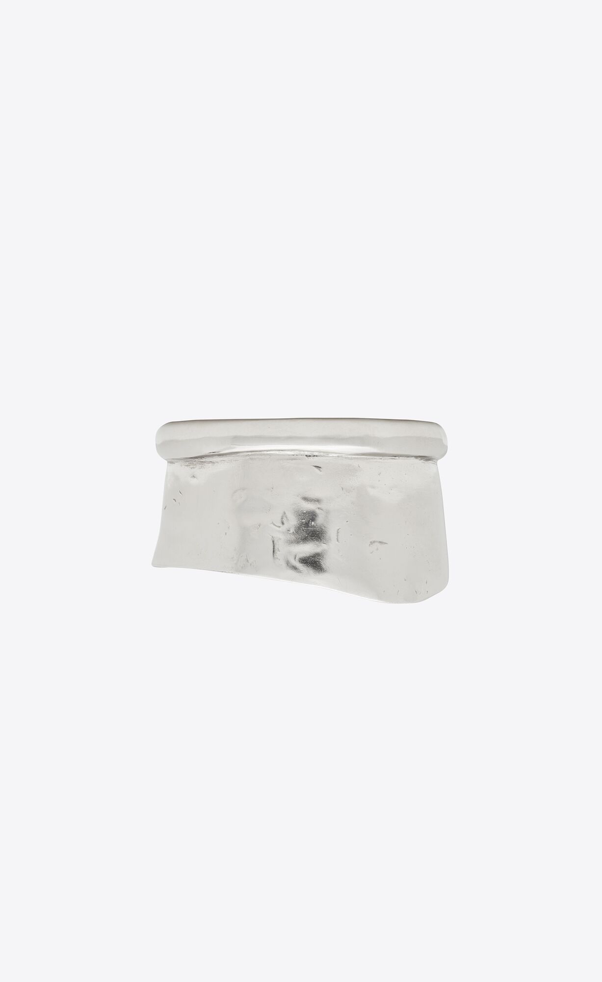 YSL Organic Wave Cuff Bracelet In Metal Oxidized Silver | 3614729-PK