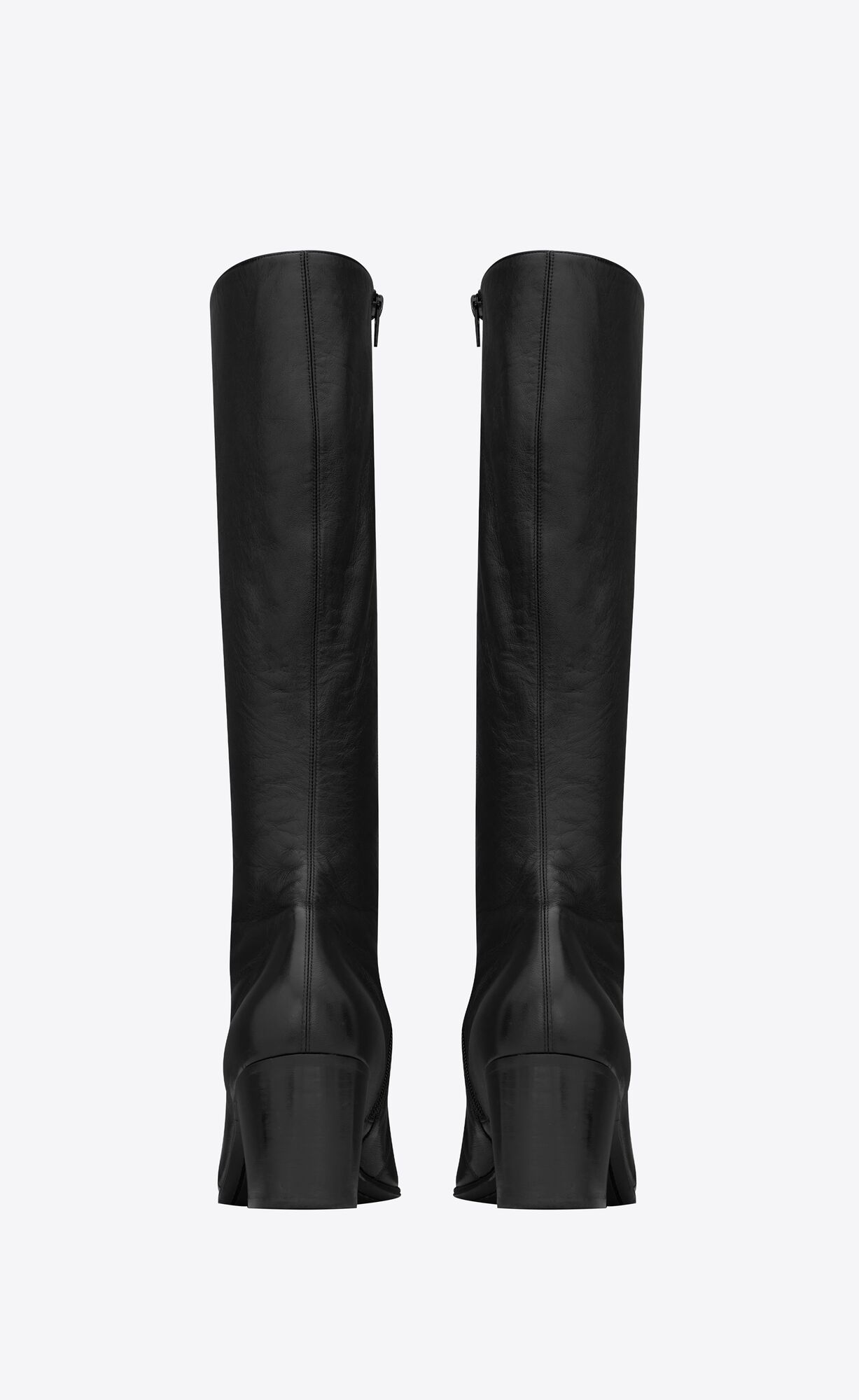 YSL Otto Zipped Boots In Smooth Leather Noir | 0918654-CN