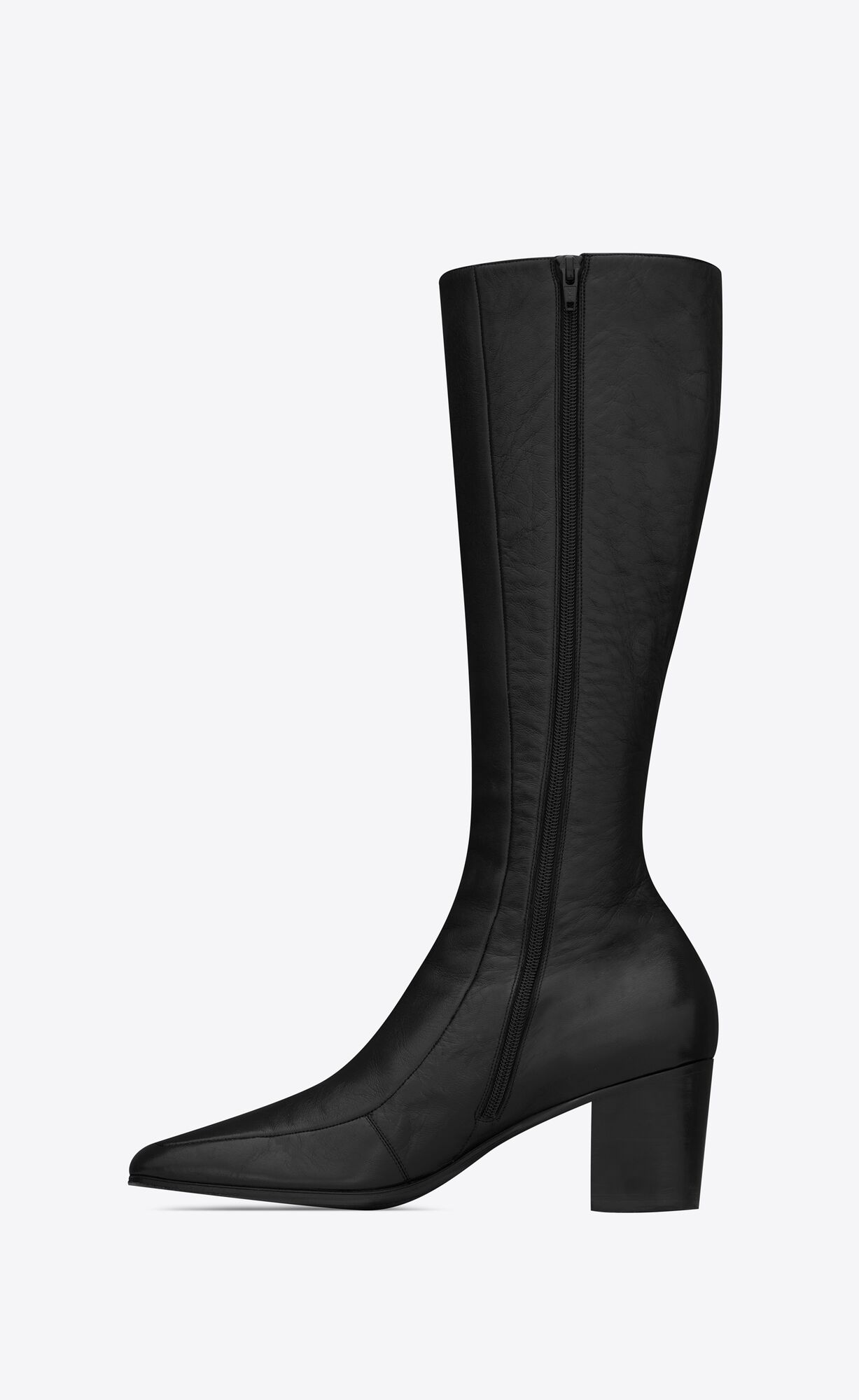 YSL Otto Zipped Boots In Smooth Leather Noir | 0918654-CN