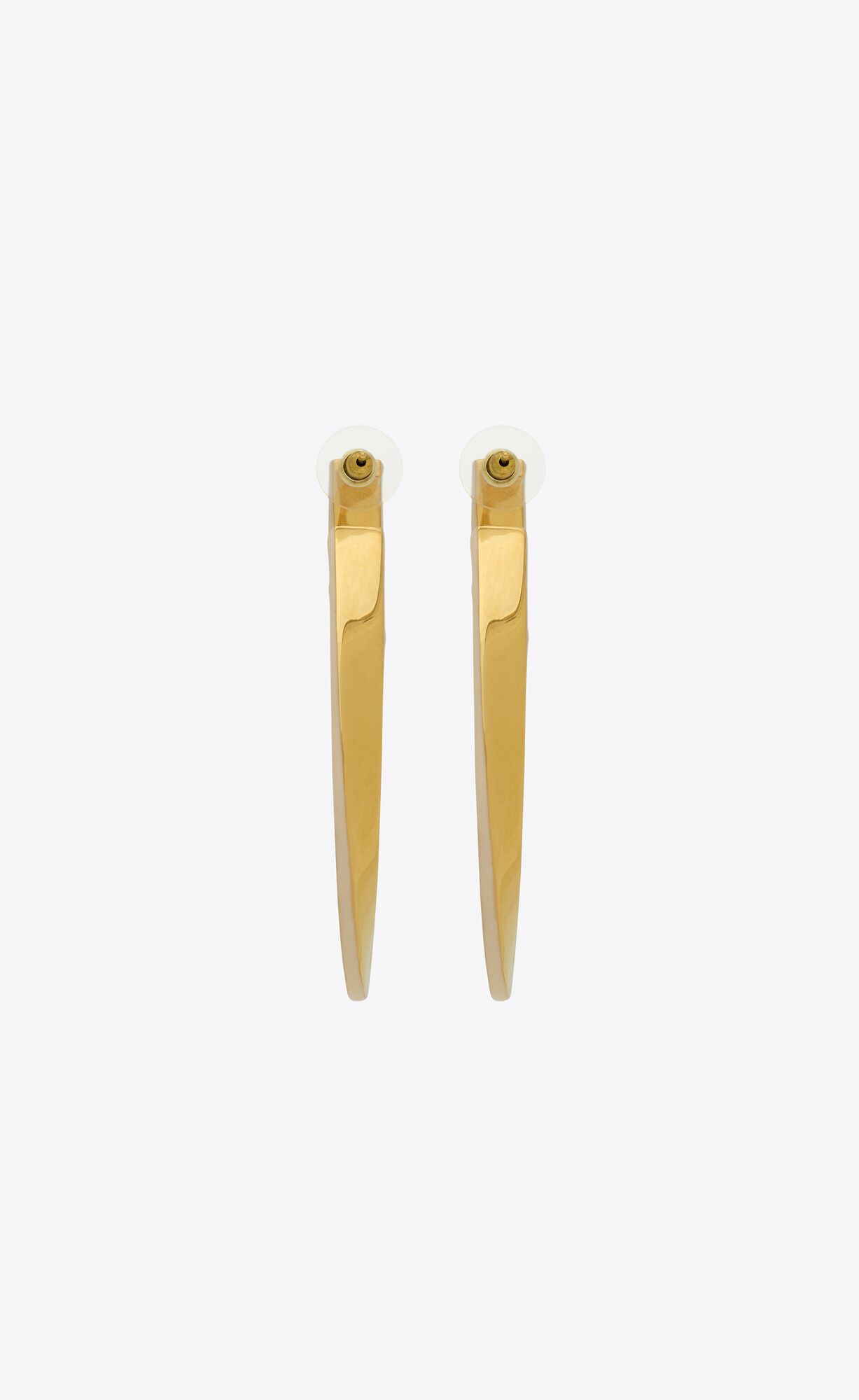 YSL Oval Curved Hoop Earrings In Metal And Enamel Gold And Cream | 0157296-WX