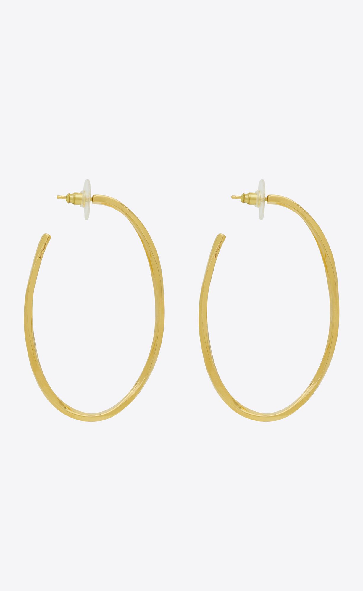 YSL Oval Hoop Earrings In Metal Gold | 5169784-MI